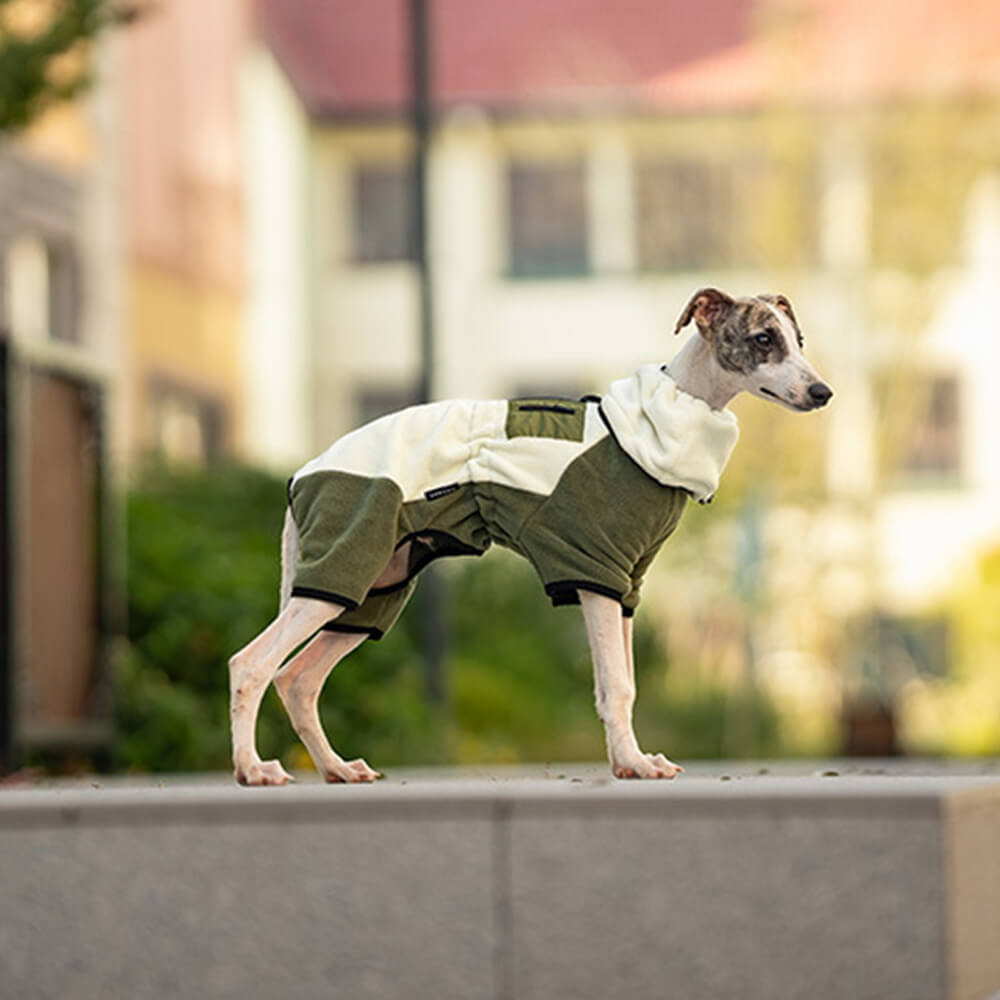Vollständiger Schutz Polar Fleece Hund Overall mit abnehmbarem Kragen