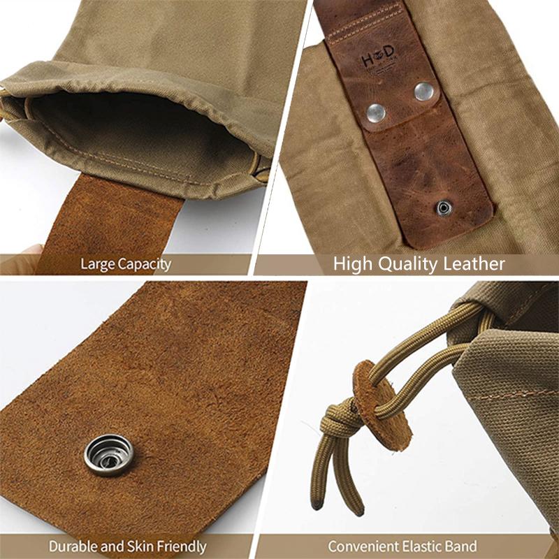 Frendorf | Dimoohome™ Leder- und Canvas-Buschcraft-Tasche