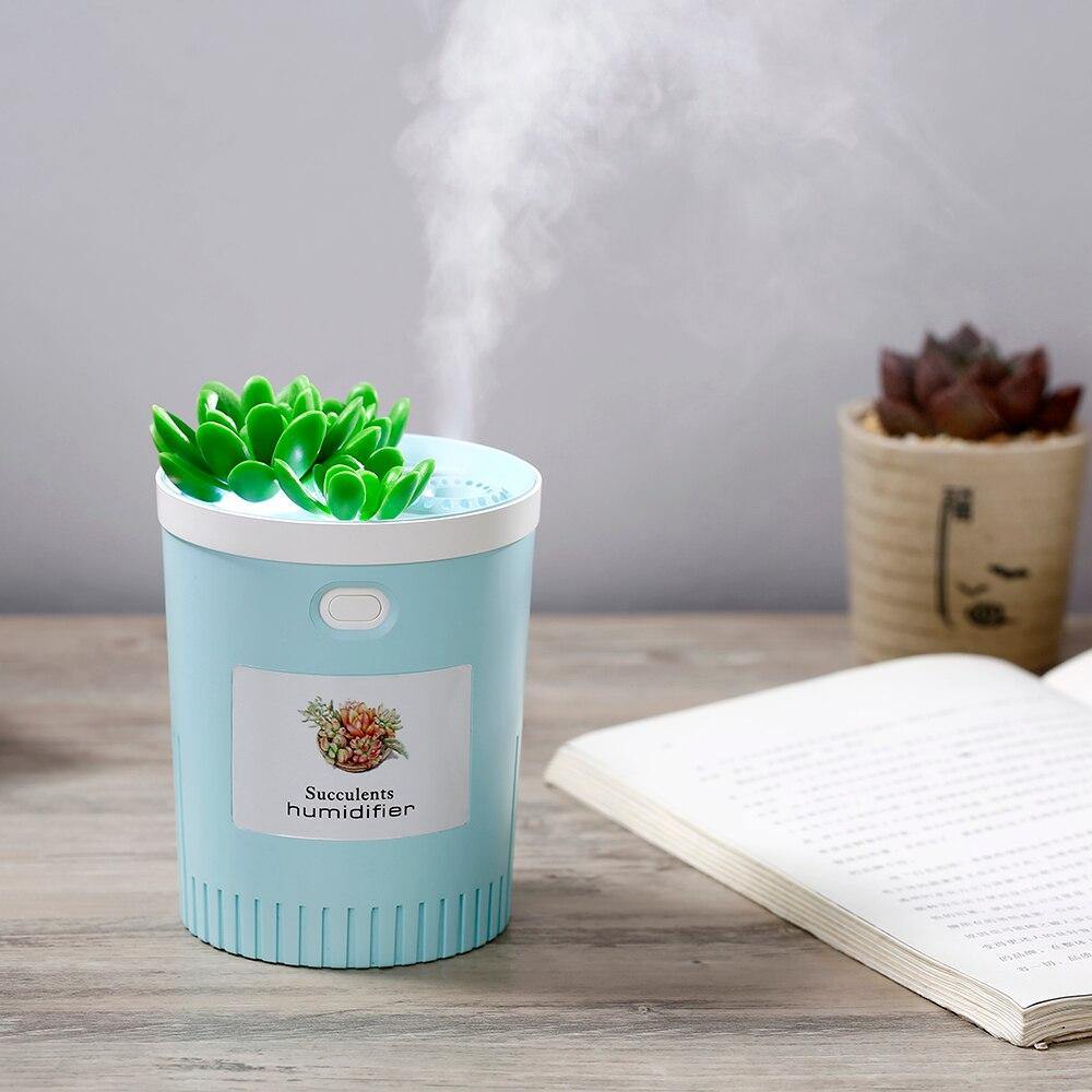 Frendorf | MistBloom Mini USB Luftbefeuchter mit Sukkulentendesign | Kompakt | Leise | Für Zuhause & Büro