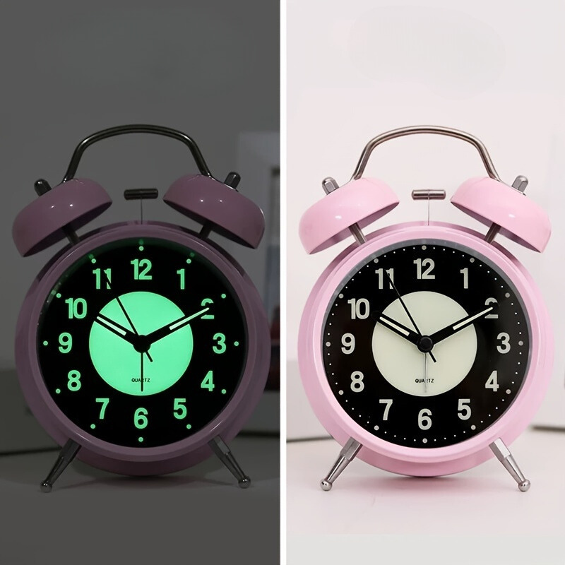 LuminousTime - Elegante Metallwecker mit sanfter Beleuchtung für friedliche Morgen und Nächte