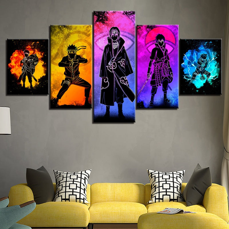5 Stück Naruto Anime - Leinwand Wandkunst Gemälde