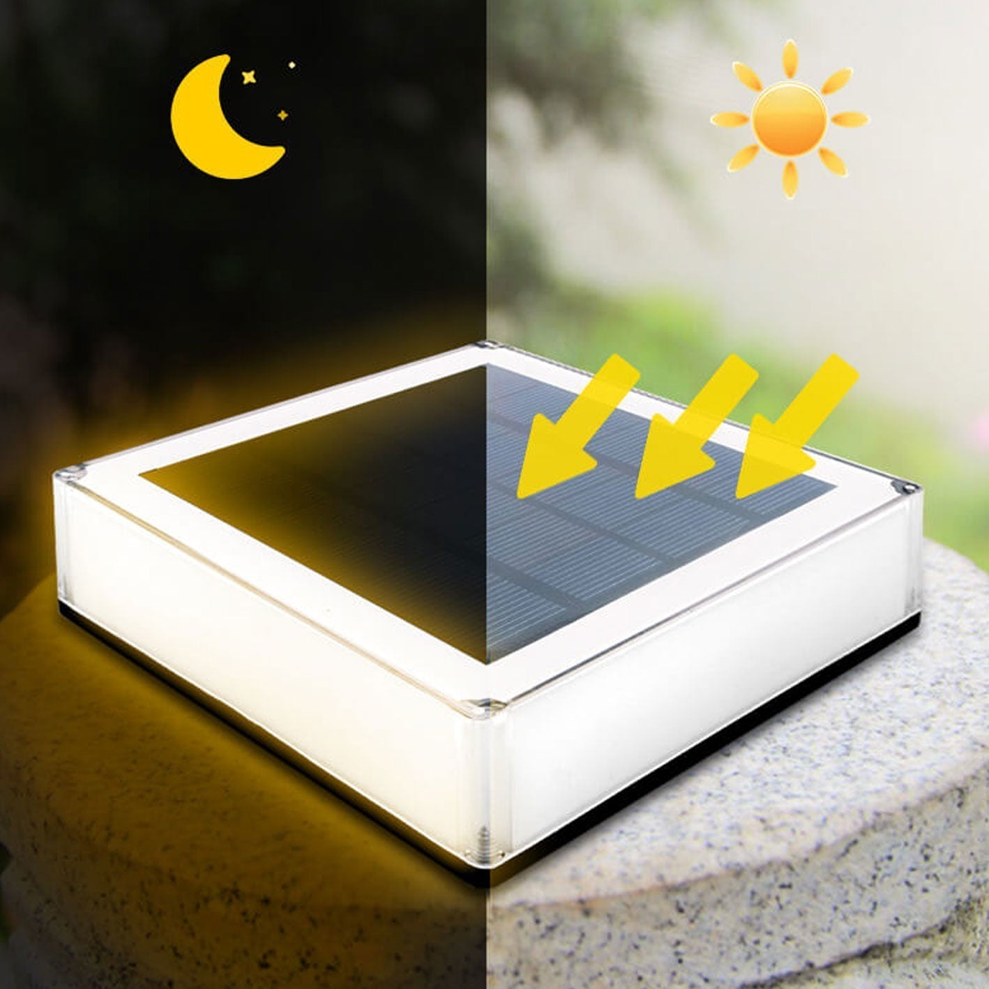 Frendorf | SolarAura RGB Solarleuchte für Außenbereiche | Moderne Gartenbeleuchtung | RGB & Warmweiß | Umweltschonend