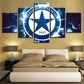 Electric Star Logo 5 Teile - Leinwand Wandkunst Malerei