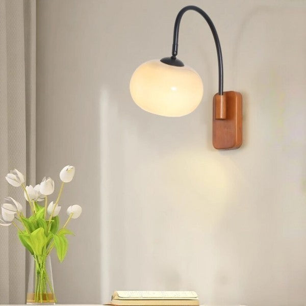 Frendorf | GlareFlex Bauhaus Glas-Wandleuchte | Drehbare LED-Leuchte | Modernes Wand-Design