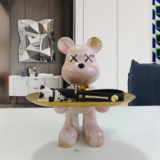 Bärenstatue mit Tablett
