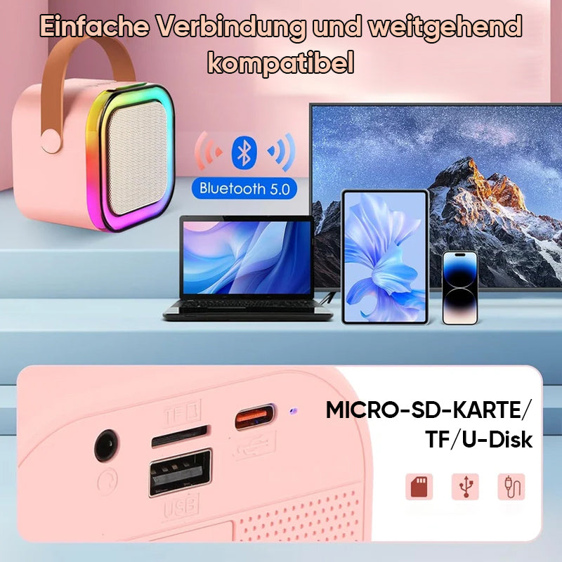 Frendorf | Mini-Karaoke-Maschine für Kinder mit drahtlosen Mikrofonen