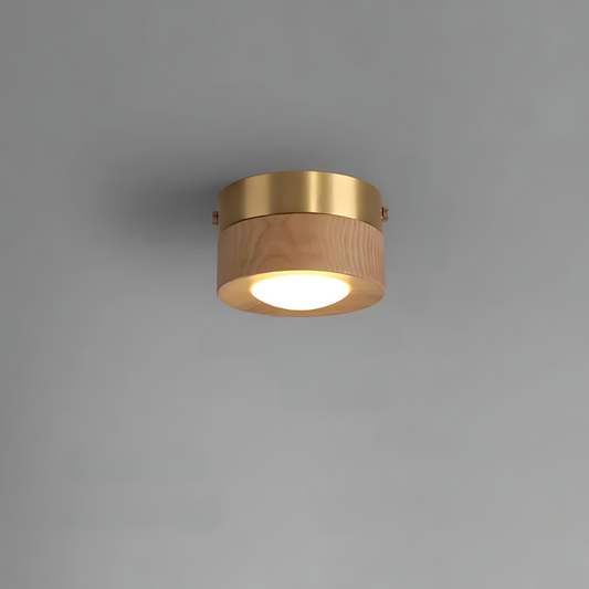Frendorf | Walnuss-Deckenlampe mit LED-Strahler