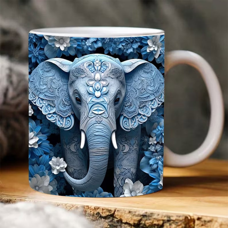 3D Elefant Blumen Becher