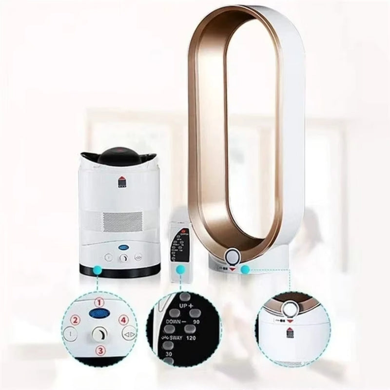 Frendorf | Blade-loser Turmventilator-Heizgerät | Energieeffiziente heiße und kalte Luftströmung