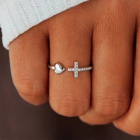 Frendorf | Love S925 Sterling Silber Kreuz Ring