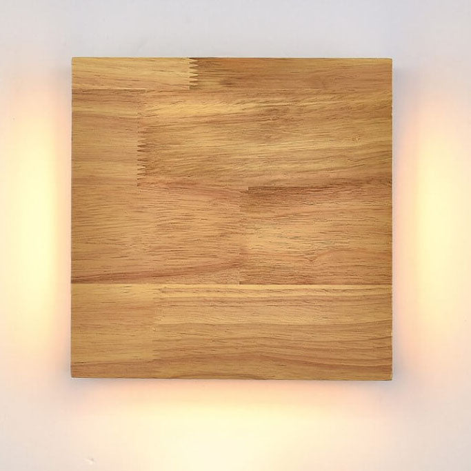 Frendorf | WabiLight Japanische Wabi-Sabi Holz-LED Wandlampe | Rechteckig oder Quadratisch | Warmes Ambiente