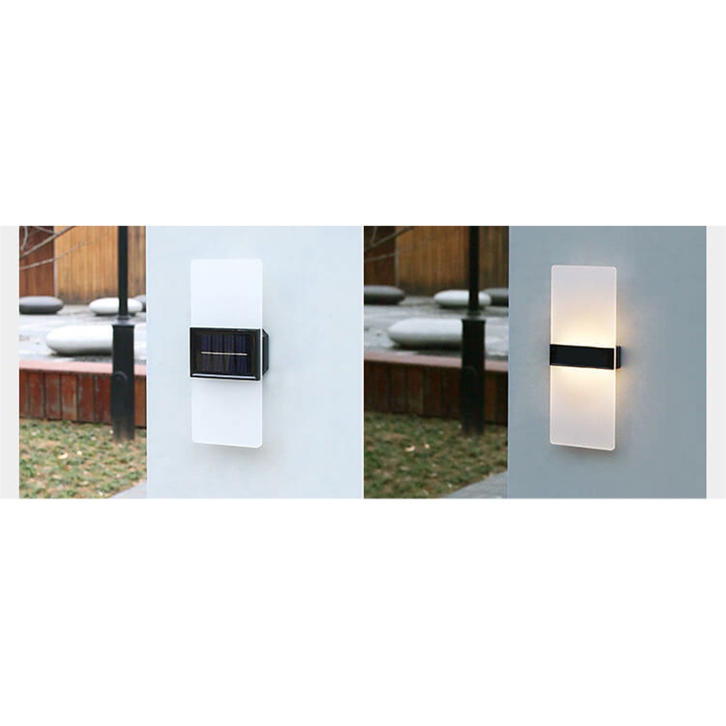 Frendorf | LumaZen Solar LED-Wandlampe | Wetterfest | Solarbetriebene Außenbeleuchtung | Garten- & Terrassen-Deko