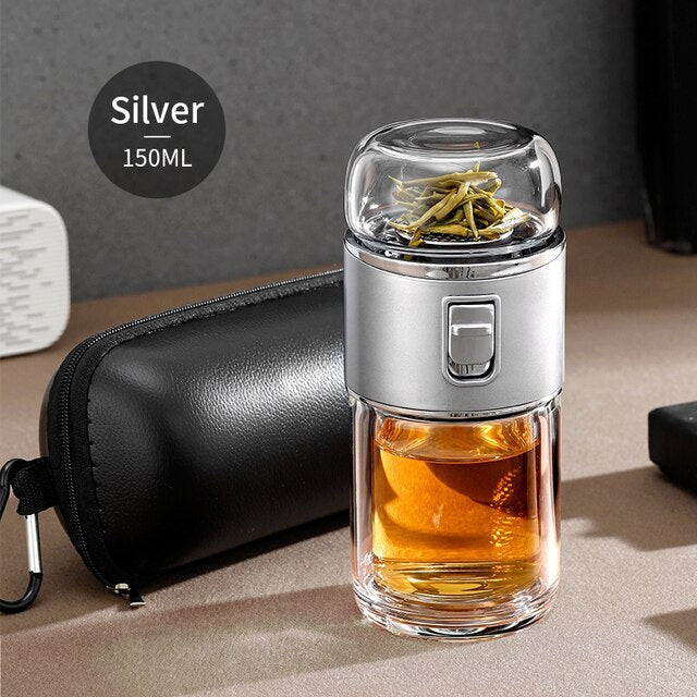 Doppelglas Tee-Infuser Thermosflasche