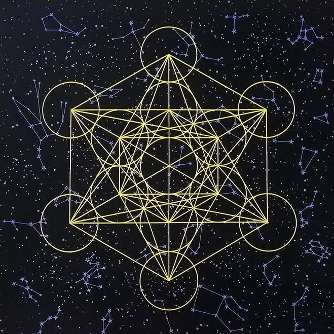 Frendorf Metatrone's Cub Crystal Grid Tischdecke Wandteppich