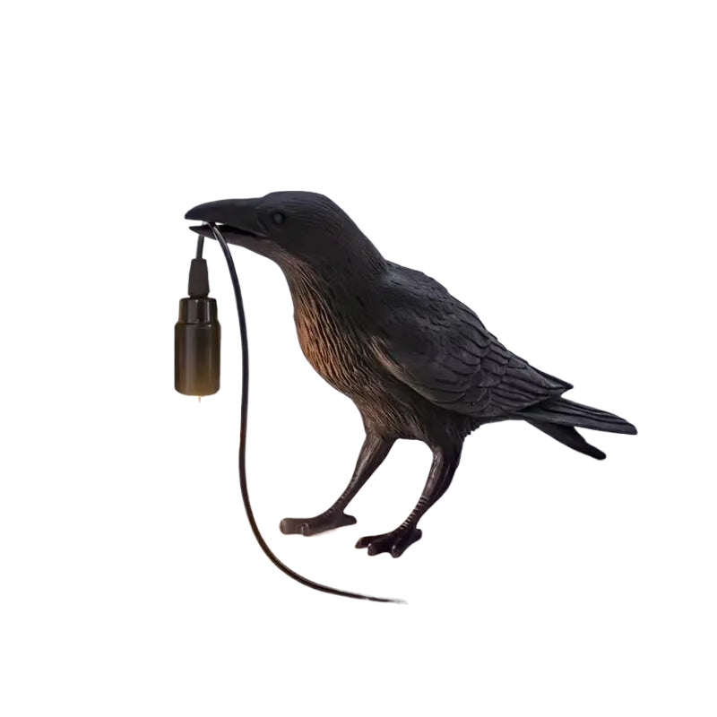 E14-Birne mit Stecker Gotische Rabenlampe Vintage Harz Vogel Lampe für Nachttisch, Büro, Wohnzimmer Bauernhaus Art Deco Stil
