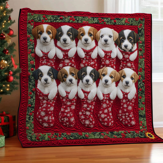 Weihnachtssocke Welpen Decke