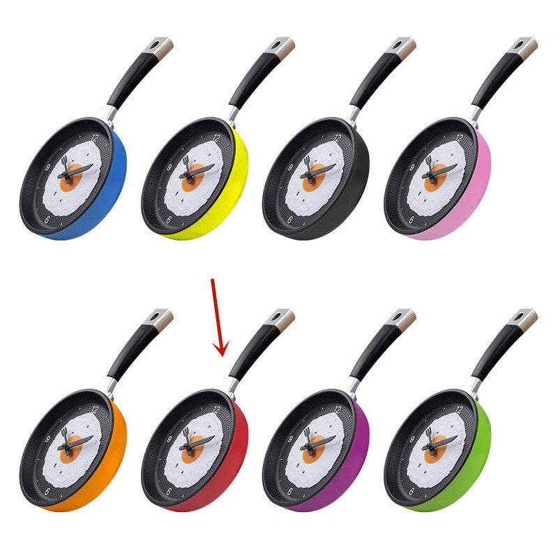 Frendorf | FryTime Spiegelei-Pfannen-Wanduhr | Stummuhr | Einfache Wanduhr | Kreatives Design für Küche & Zuhause