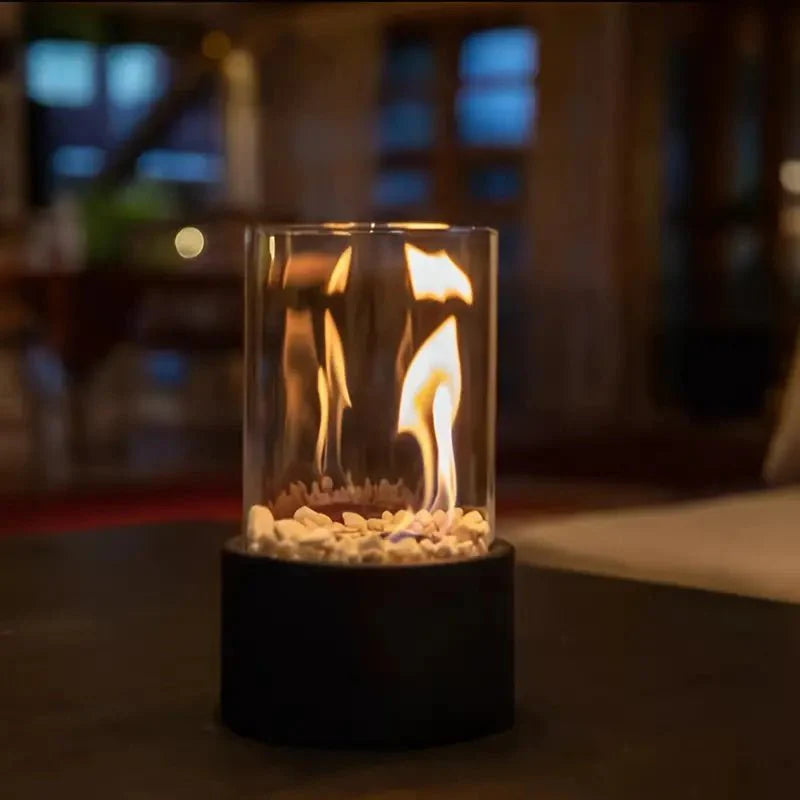 FlameWave Moderne Tragbare Feuerstelle | Stilvolle Atmosphärefeuerstelle für Innen und Außen