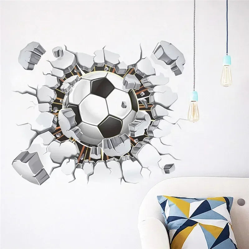 Wandaufkleber – Goalgetter – 3D-Fußball – Jungenzimmerdekoration