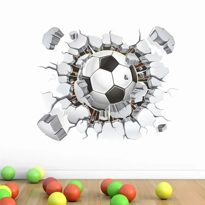 Wandaufkleber – Goalgetter – 3D-Fußball – Jungenzimmerdekoration