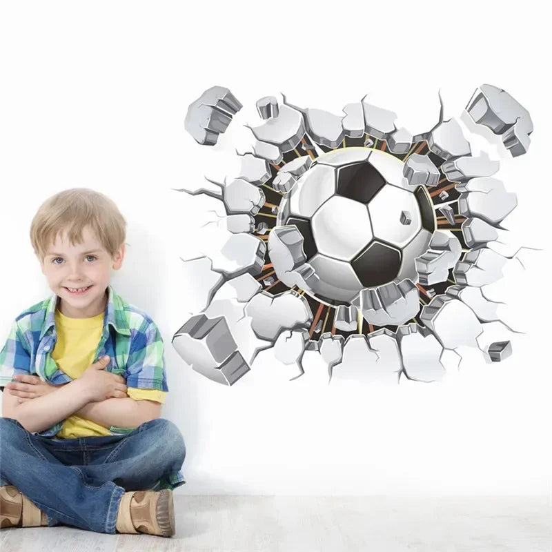 Wandaufkleber – Goalgetter – 3D-Fußball – Jungenzimmerdekoration