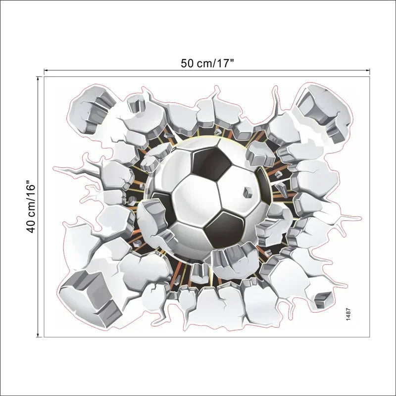 Wandaufkleber – Goalgetter – 3D-Fußball – Jungenzimmerdekoration