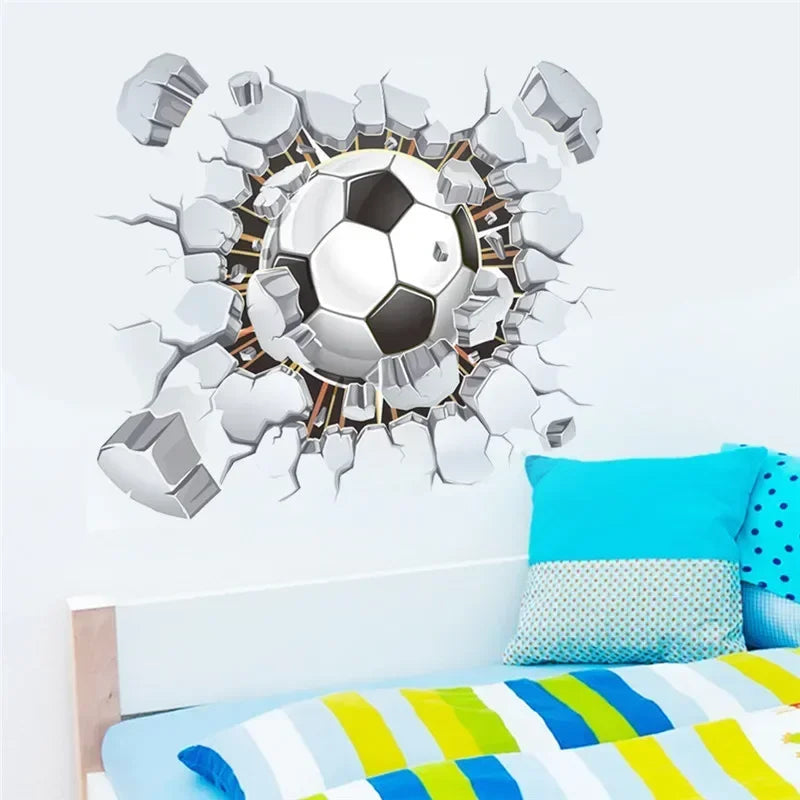 Wandaufkleber – Goalgetter – 3D-Fußball – Jungenzimmerdekoration