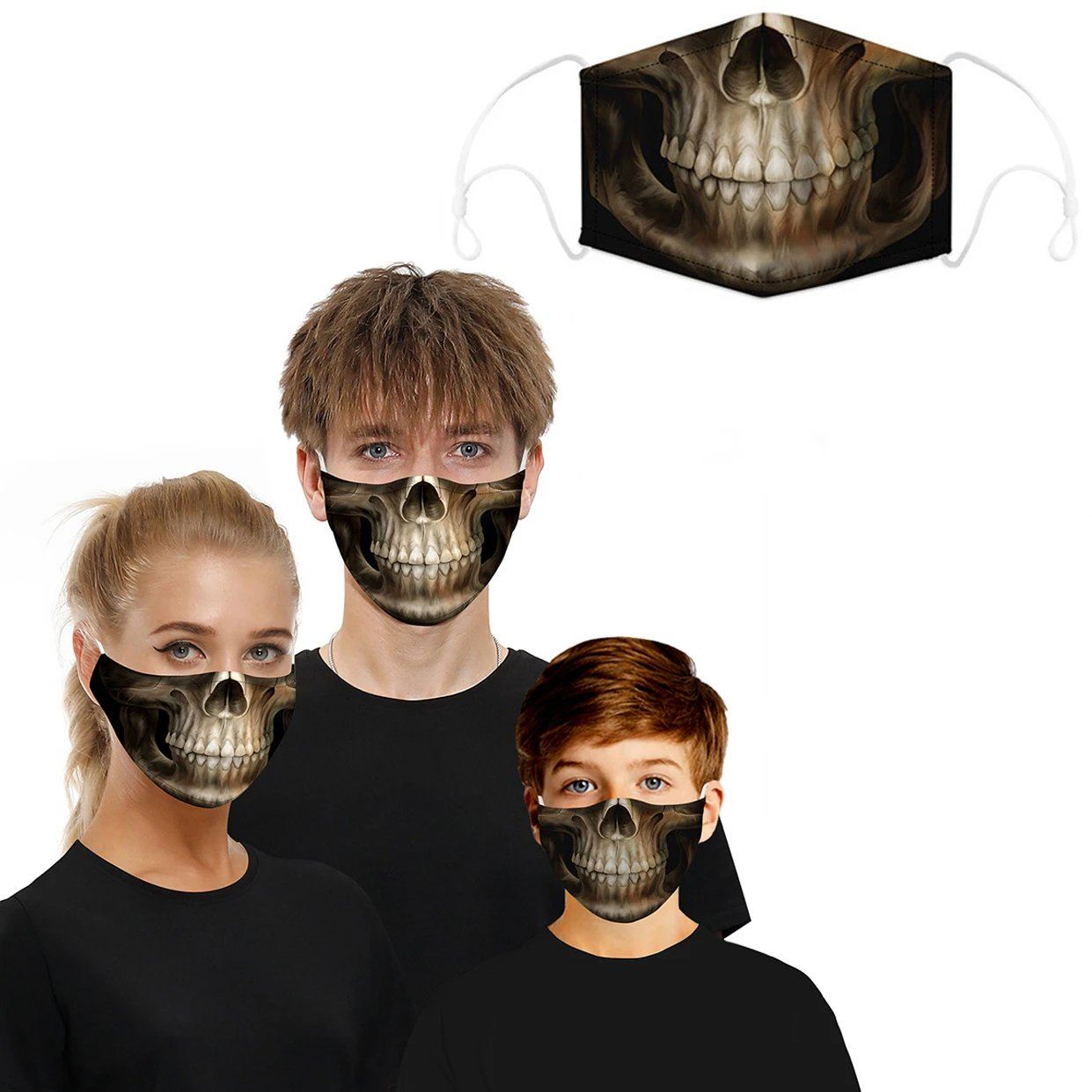 Frendorf | 3D Halloween Spezial Gruselige Gesichter Wiederverwendbare Gesichtsmasken
