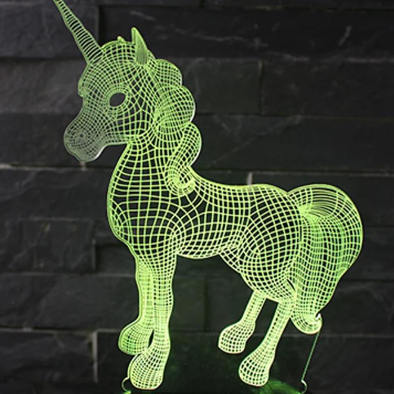 Frendorf | 3D LED 7 Farben Einhorn Tischlampe