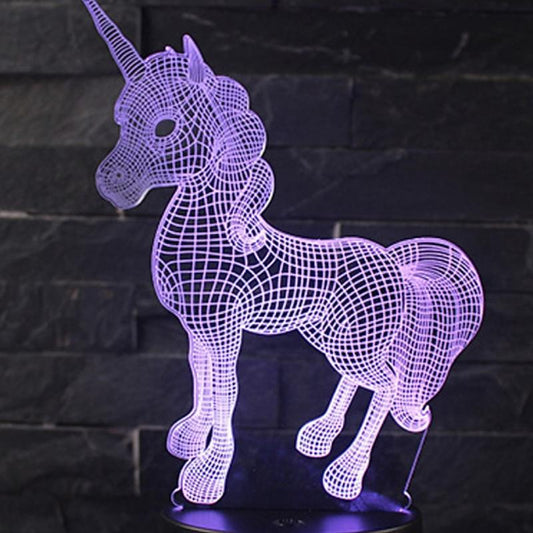 Frendorf | 3D LED 7 Farben Einhorn Tischlampe