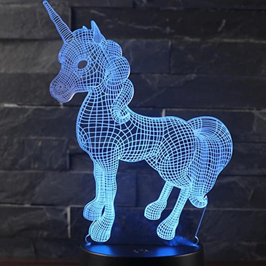 Frendorf | 3D LED 7 Farben Einhorn Tischlampe