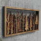 Wanddeko - WoodForrest 3D - Verzauberndes Waldszene - Fuchs & Baumschatten