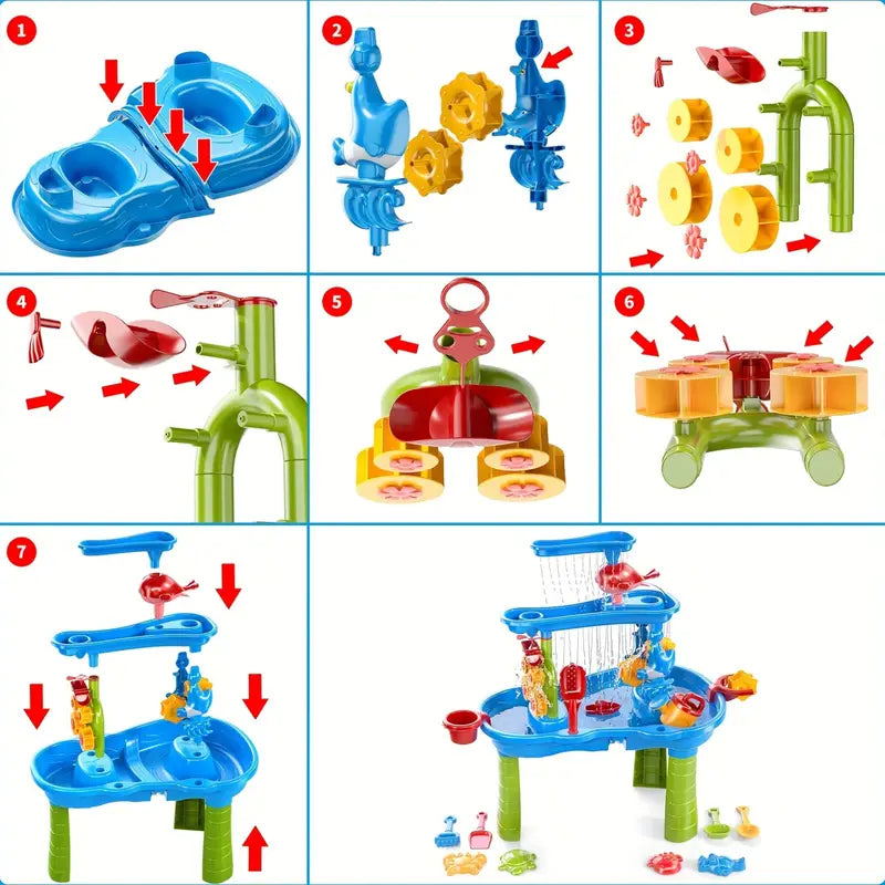 Frendorf | 3-Layer Sand- und Wassertisch | Spaßiges und lehrreiches Spielset für Kinder im Alter von 1–5