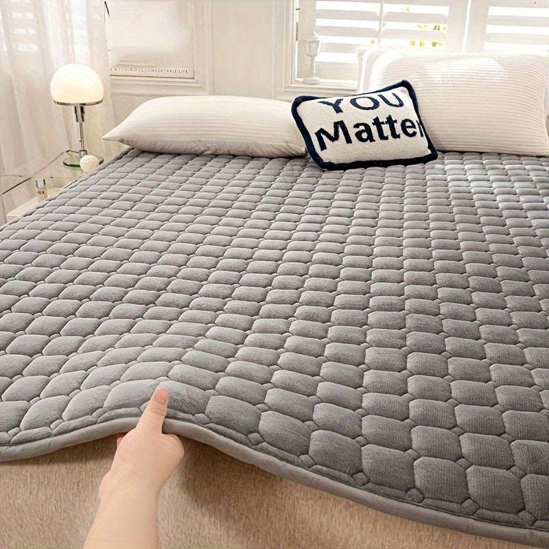 Luxuriöser einfarbiger dicker Milchvelours-Matratzenbezug - Weiche, bequeme, atmungsaktive Bettauflage für erholsamen Schlaf im Schlafzimmer, Gästezimmer, Wohnheim und Hotel