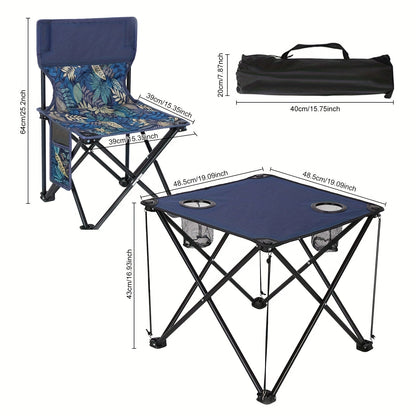 Frendorf | Faltbares Garten-Set mit Tisch und Stühlen – Tragbar für Camping und Grillen