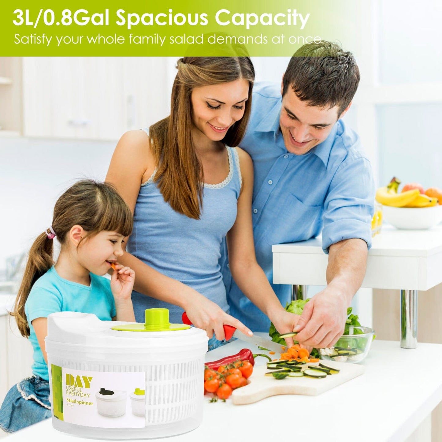 Frendorf | 3L/0.8Gal Salatspinner mit Deckel