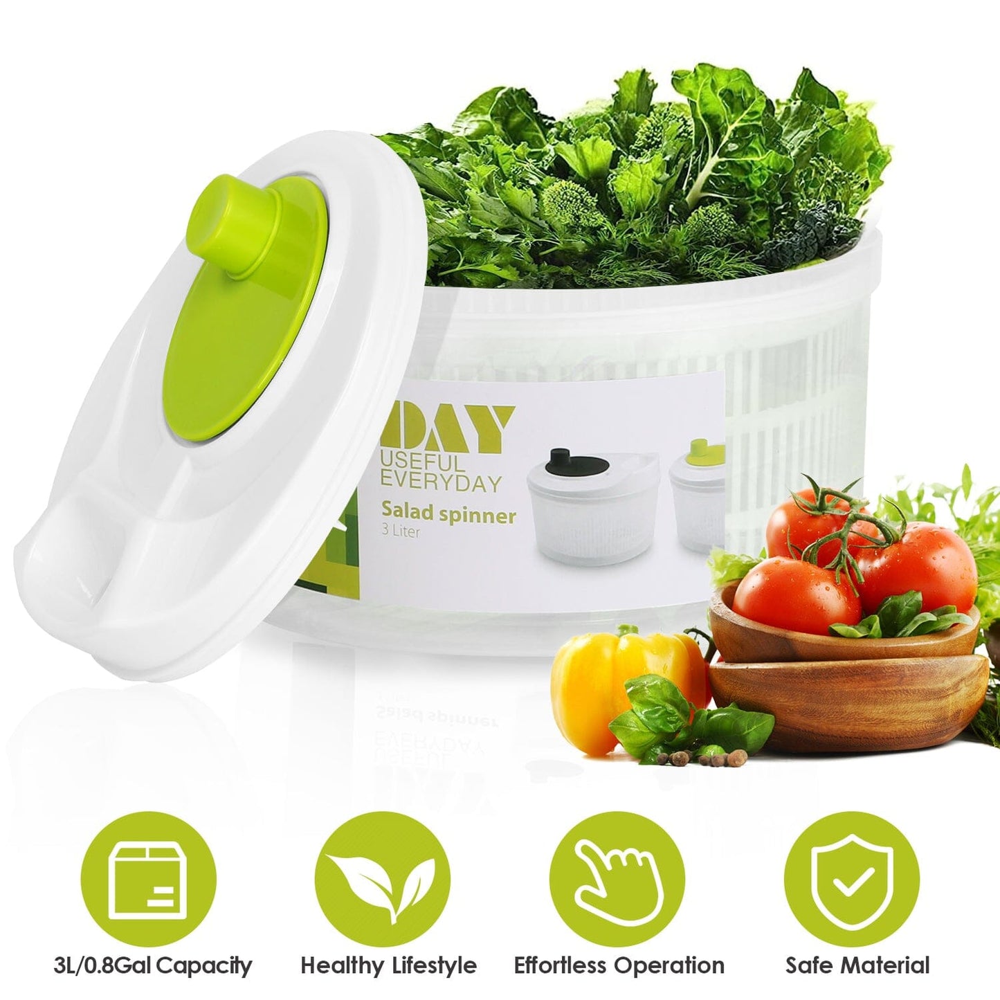 Frendorf | 3L/0.8Gal Salatspinner mit Deckel