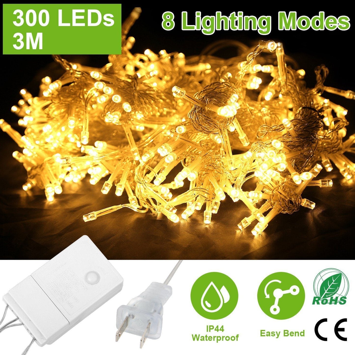 Frendorf | 3M 300 LEDs Lichtervorhang mit Fernbedienung