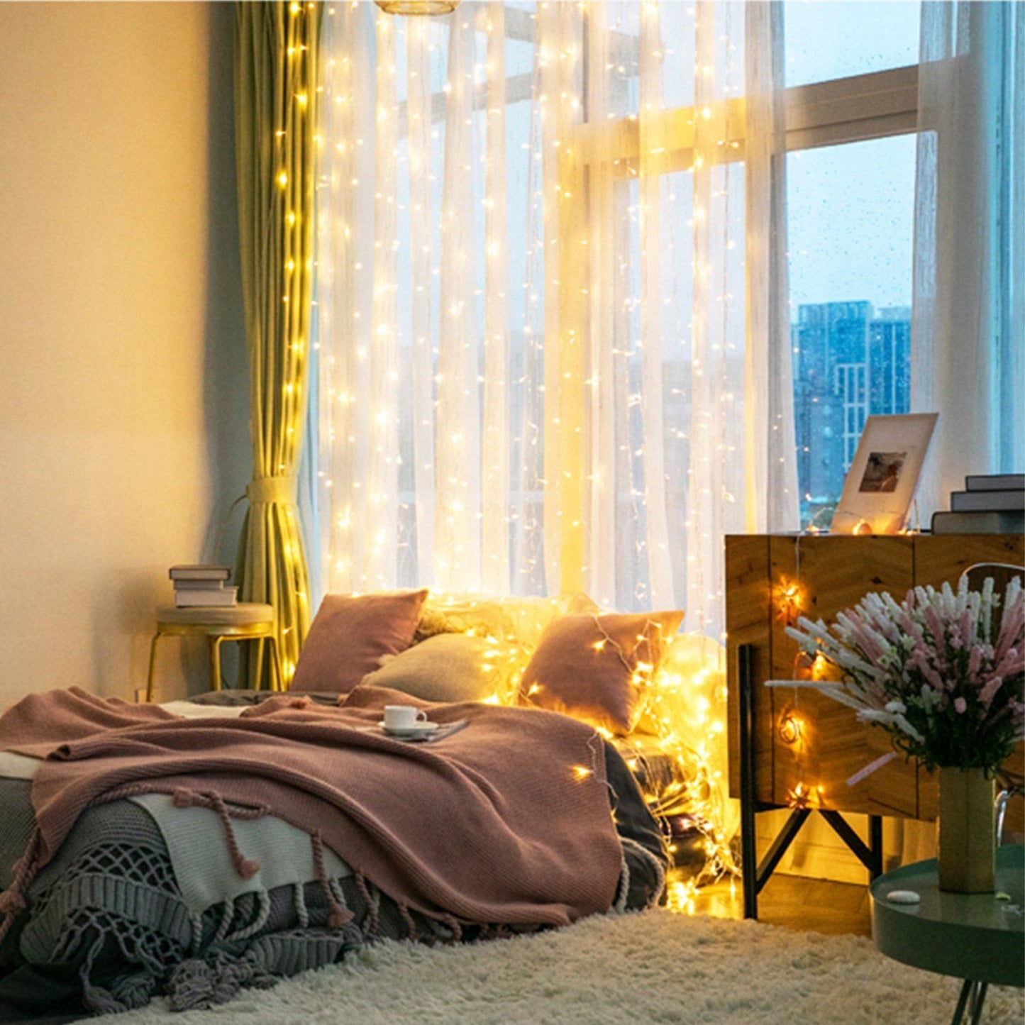 Frendorf | 3M 300 LEDs Lichtervorhang mit Fernbedienung