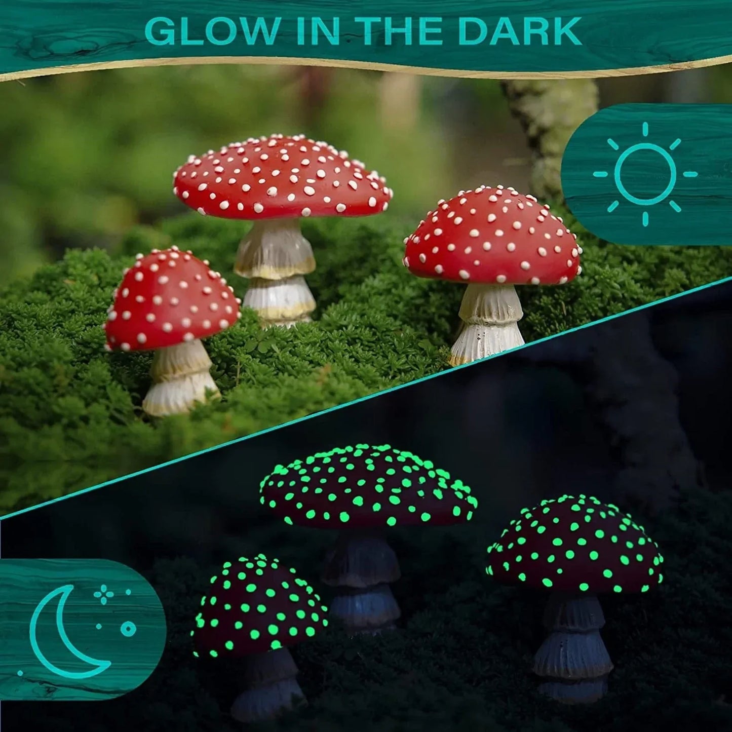 Frendorf | 3pcs Feen Mini Pilz Solarlampen