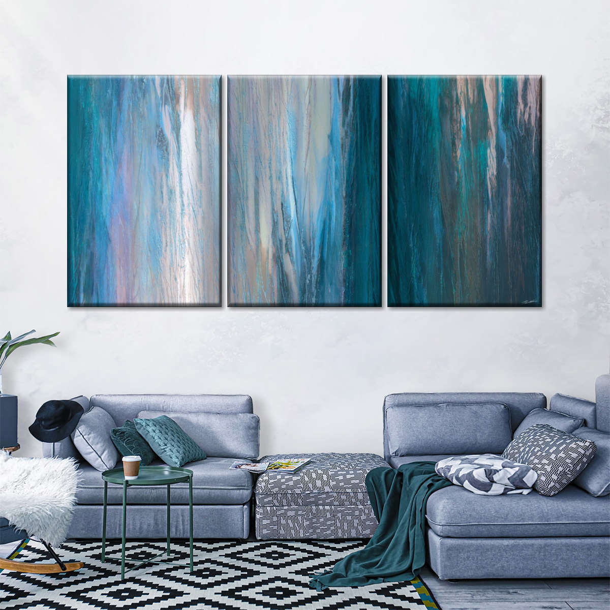 Frendorf | Fallende Blaue Wandkunst