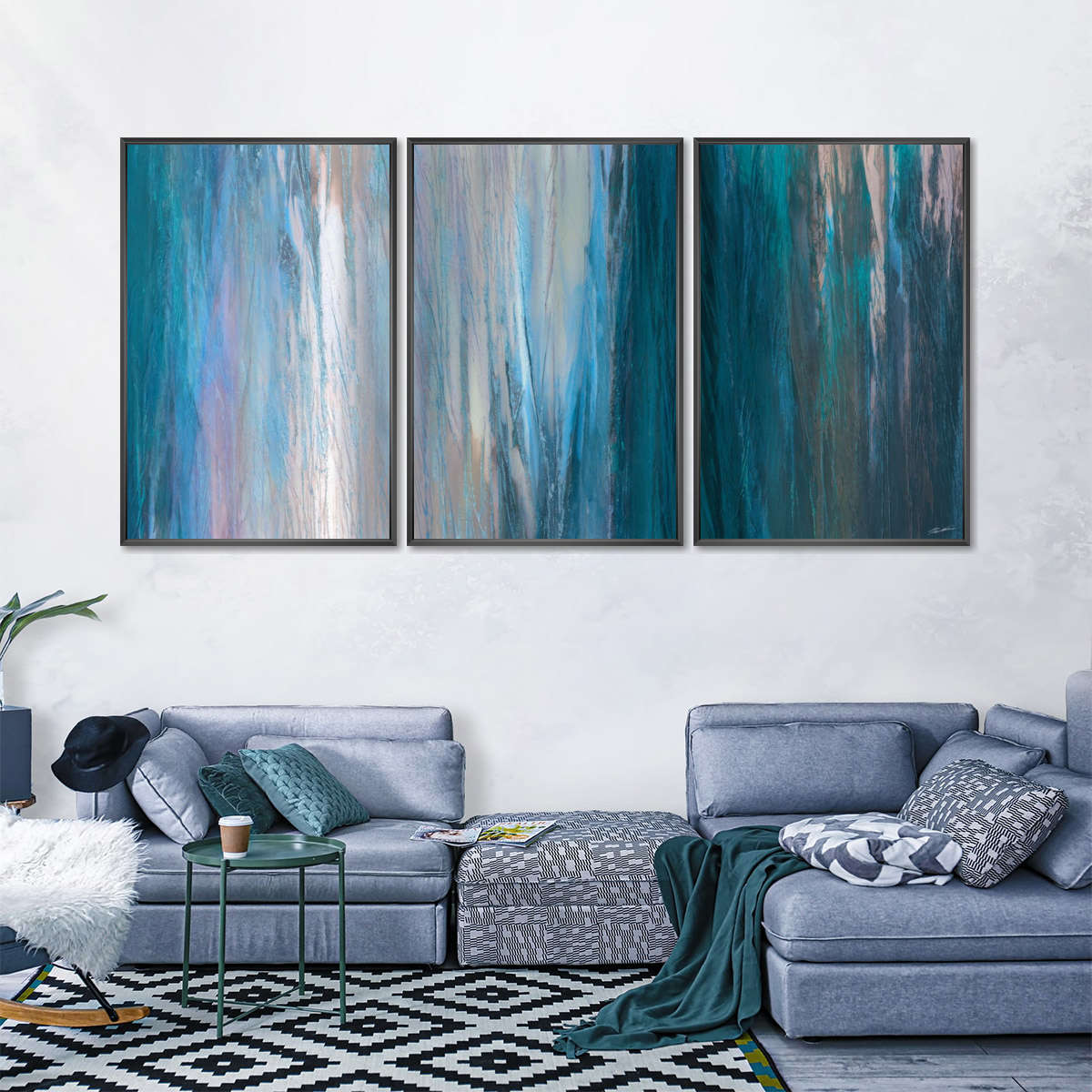 Frendorf | Fallende Blaue Wandkunst