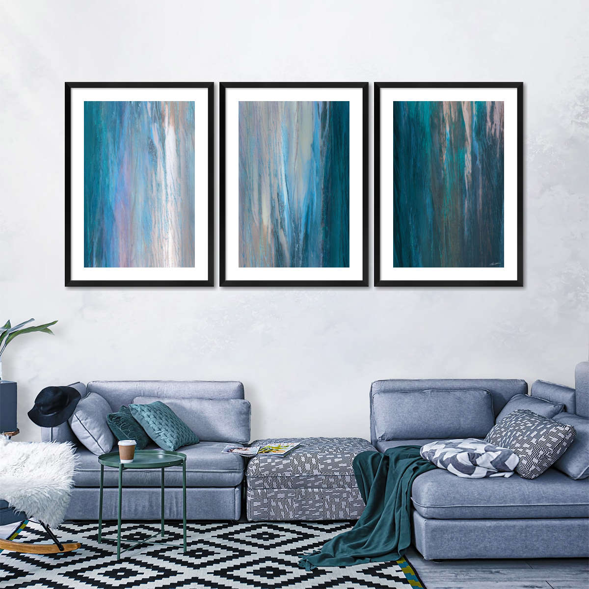 Frendorf | Fallende Blaue Wandkunst