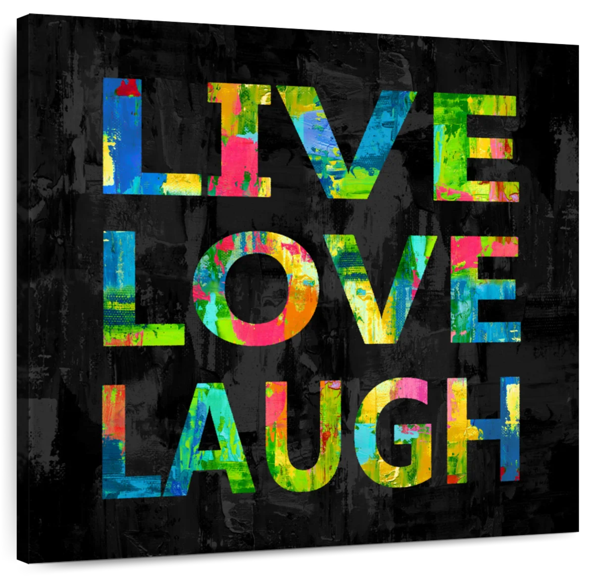 Frendorf | Live Love Laugh Farbe Auf Schwarze Wandkunst
