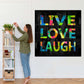 Frendorf | Live Love Laugh Farbe Auf Schwarze Wandkunst