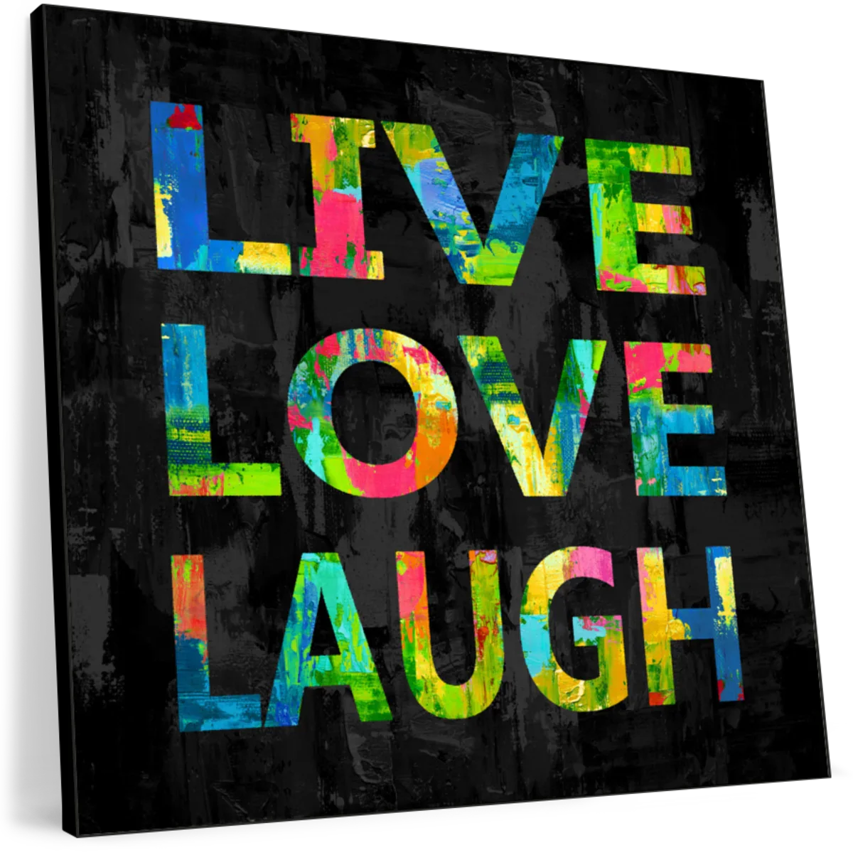 Frendorf | Live Love Laugh Farbe Auf Schwarze Wandkunst