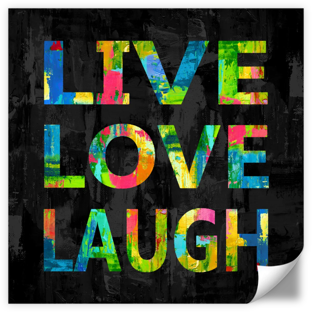 Frendorf | Live Love Laugh Farbe Auf Schwarze Wandkunst