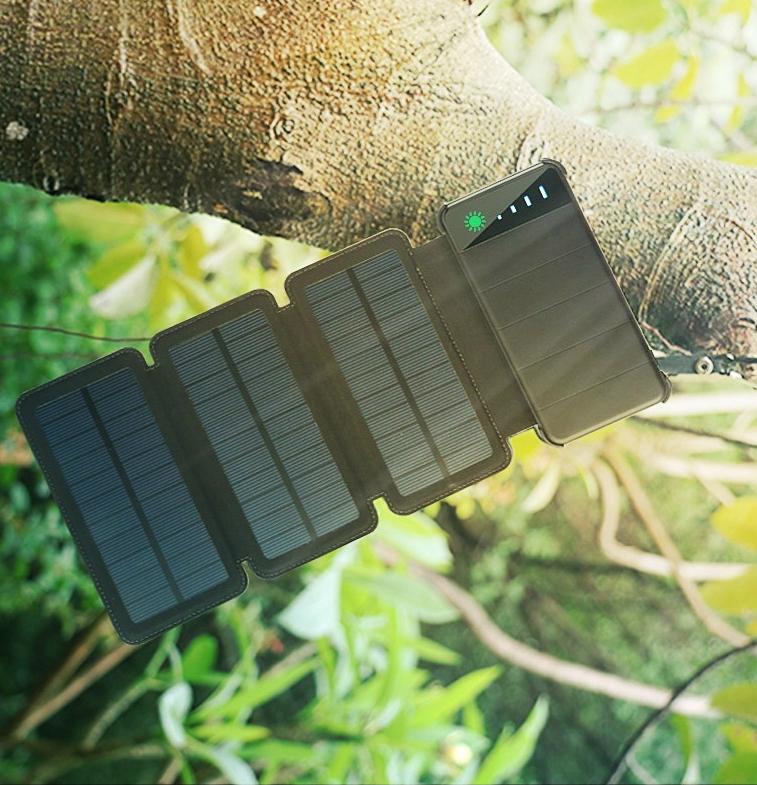 Frendorf | 10000mAh Tragbare & faltbare Solar-Powerbank mit 5V/2A-Ausgängen, kompatibel mit Smartphones, Tablets & mehr