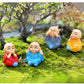 4-teiliges Set von kleinen Mönch Harz Handwerken Mikro-Landschaft DIY Ornamente Blumentopf Garten Dekoration Buddhistische Mönch Miniatur