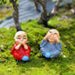 4-teiliges Set von kleinen Mönch Harz Handwerken Mikro-Landschaft DIY Ornamente Blumentopf Garten Dekoration Buddhistische Mönch Miniatur